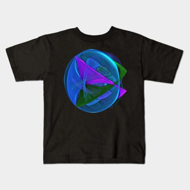 Blue Geometry Kids T-Shirt by Lynn